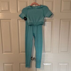 Teal Gymshark-  Two-Piece Activewear Set size small